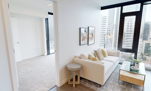 a living room with a couch