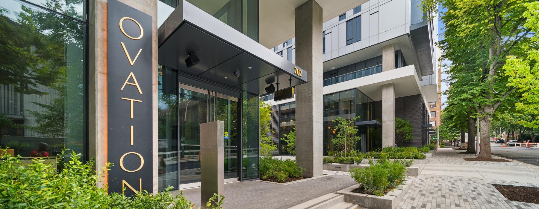 a building with a sign