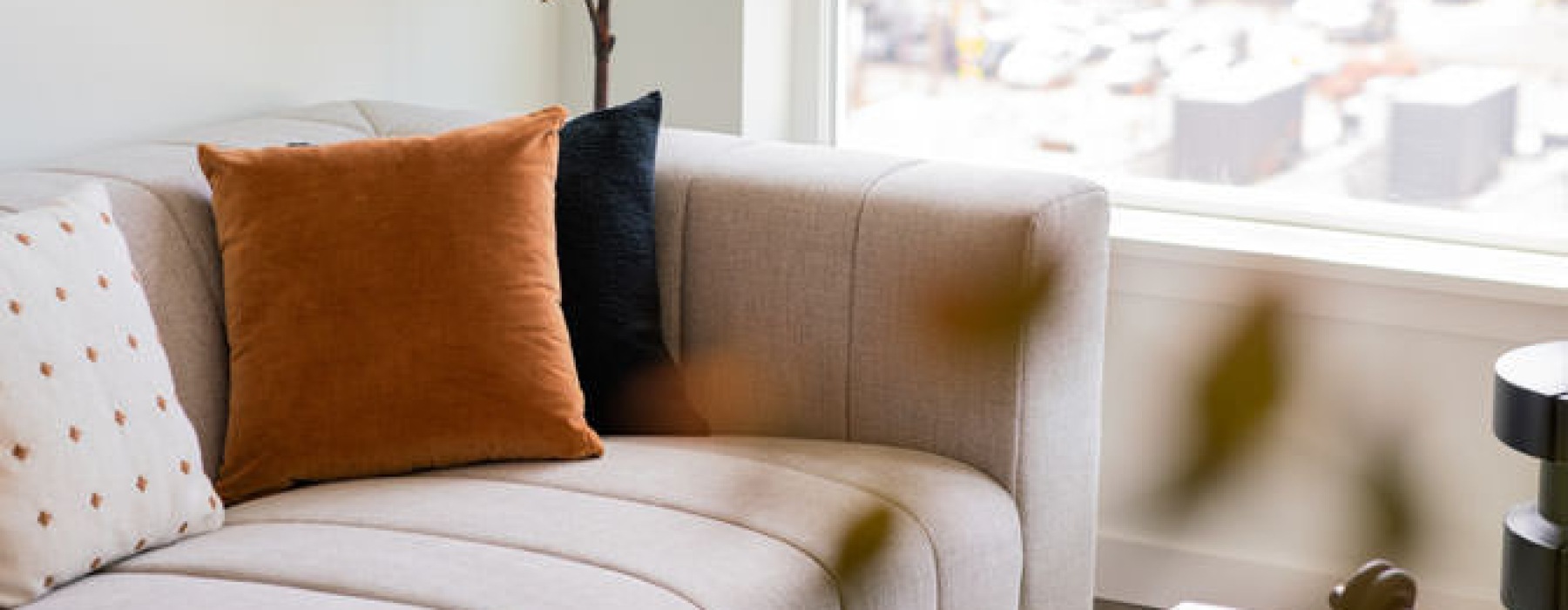 couch with pillows